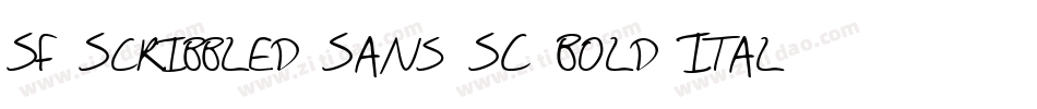 SF Scribbled Sans SC Bold Italic字体转换